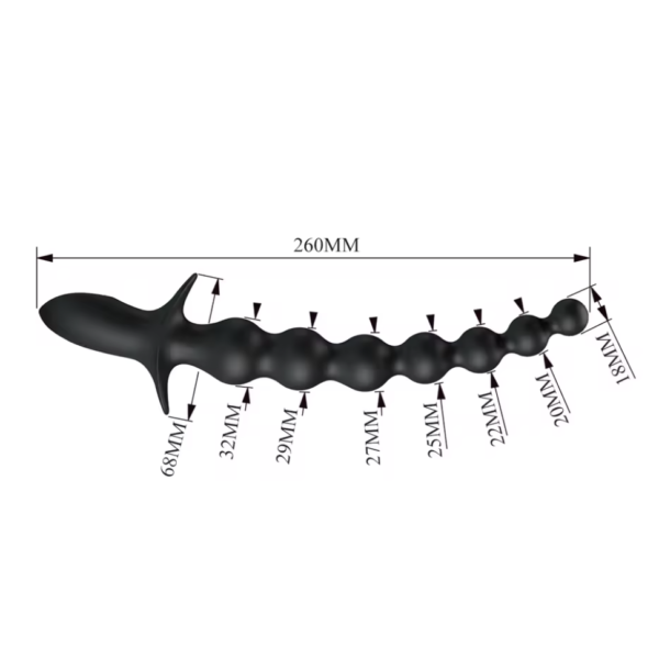 Silicone Vibrating Anal Plug with Beads – 10 Modes Prostate Massager, USB Rechargeable