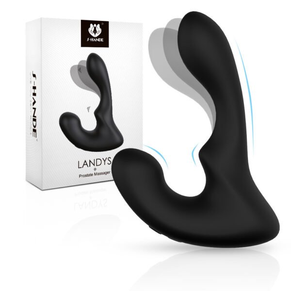 Rechargeable prostate massager for men with 9 vibration modes, waterproof silicone design