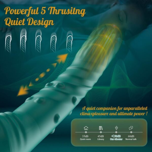 Rotating Thrusting Vibrator Telescopic G-Spot & Clitoral Stimulator with Rotating Beads Women Massager