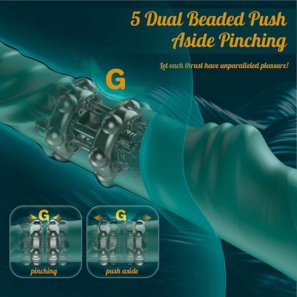 Rotating Thrusting Vibrator Telescopic G-Spot & Clitoral Stimulator with Rotating Beads Women Massager