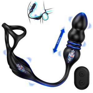Remote control prostate massager for men with 3-in-1 dual ring vibrator design