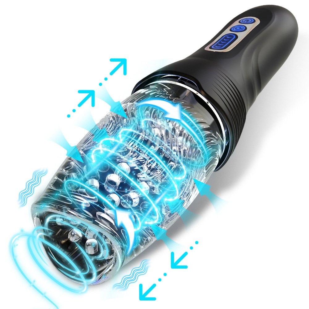Transparent Automatic Male Masturbator Cup – Rotating & Vibrating Rechargeable Stroker