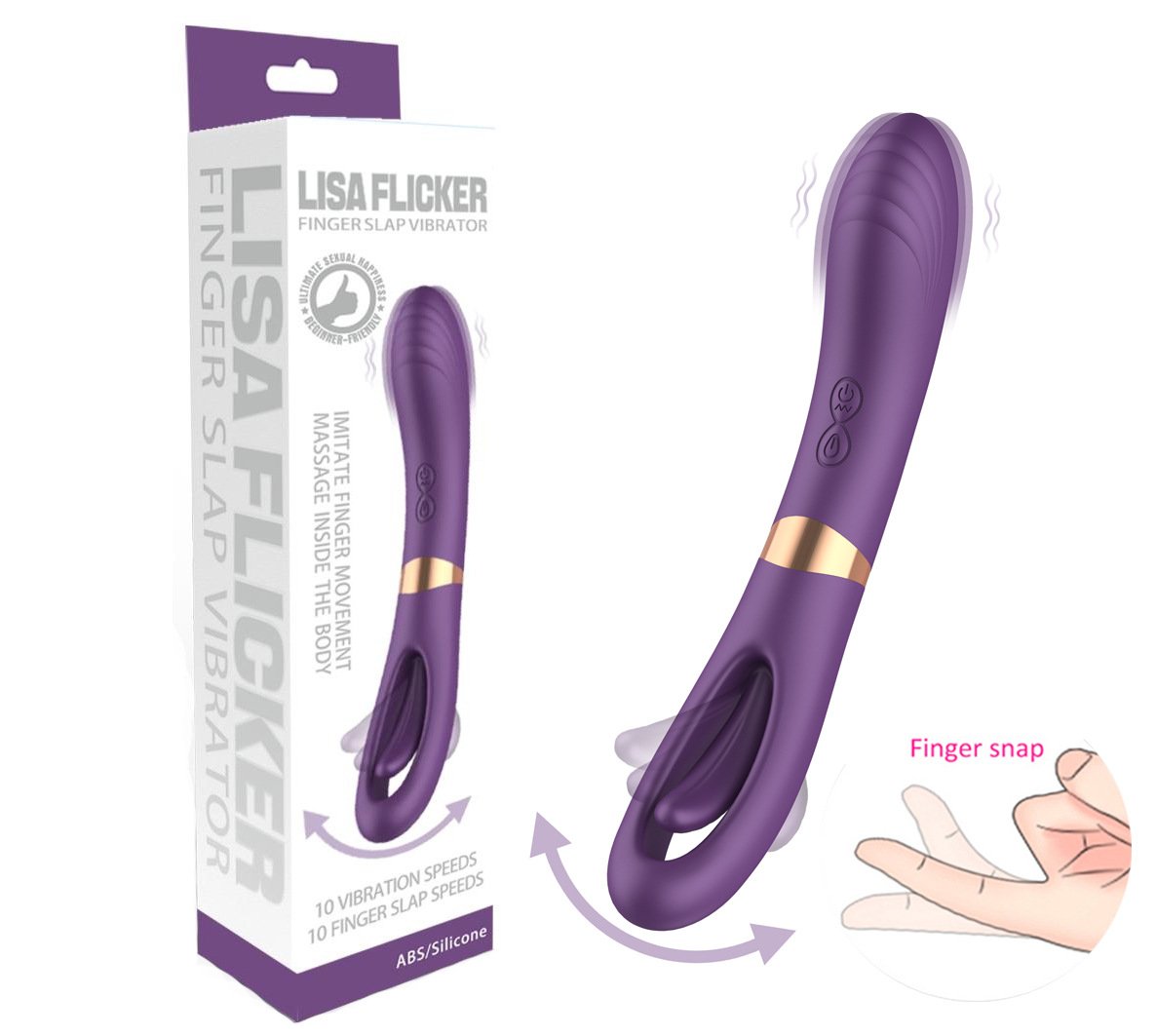 Dual Stimulation Vibrator for Women – Tongue Licking & Tapping Finger Vibrator with 10 Modes