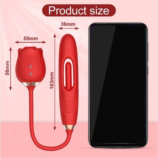 Rose Clitoral Suction Vibrator for Women – Powerful Tongue Licking Stimulator with Nipple Suction