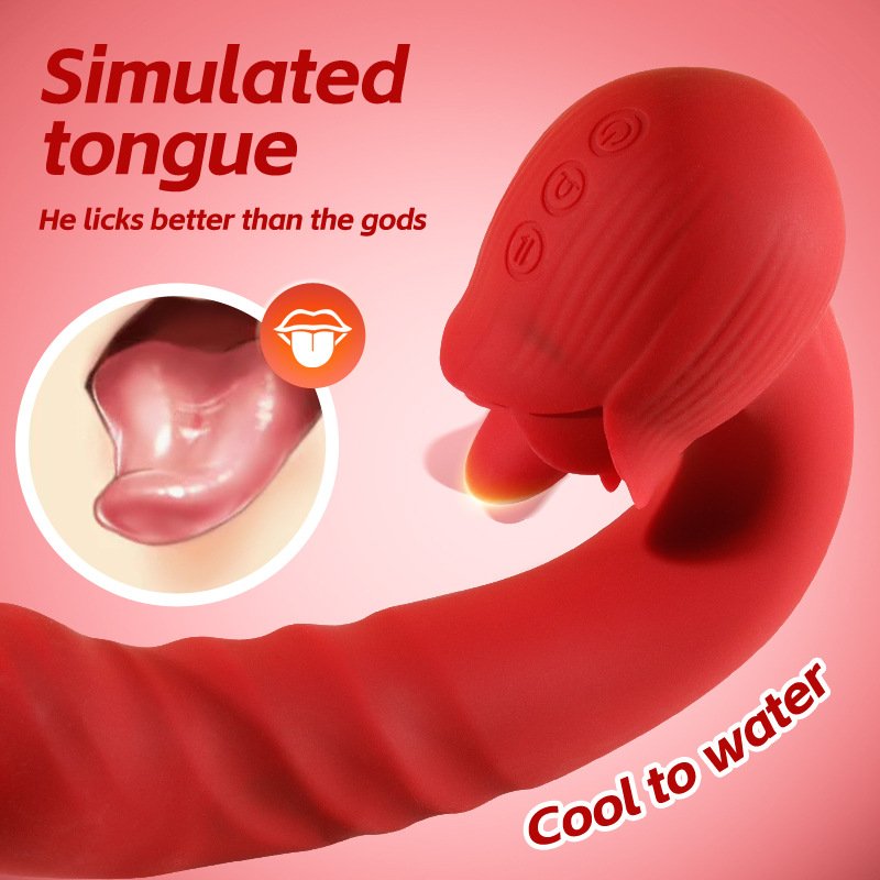 Rose Tongue Vibrator for Women – Telescopic Clitoral Stimulator with 9 Modes