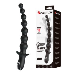 Silicone vibrating anal plug with beads and prostate massager design