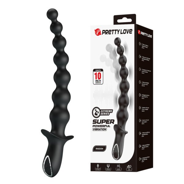 Silicone vibrating anal plug with beads and prostate massager design