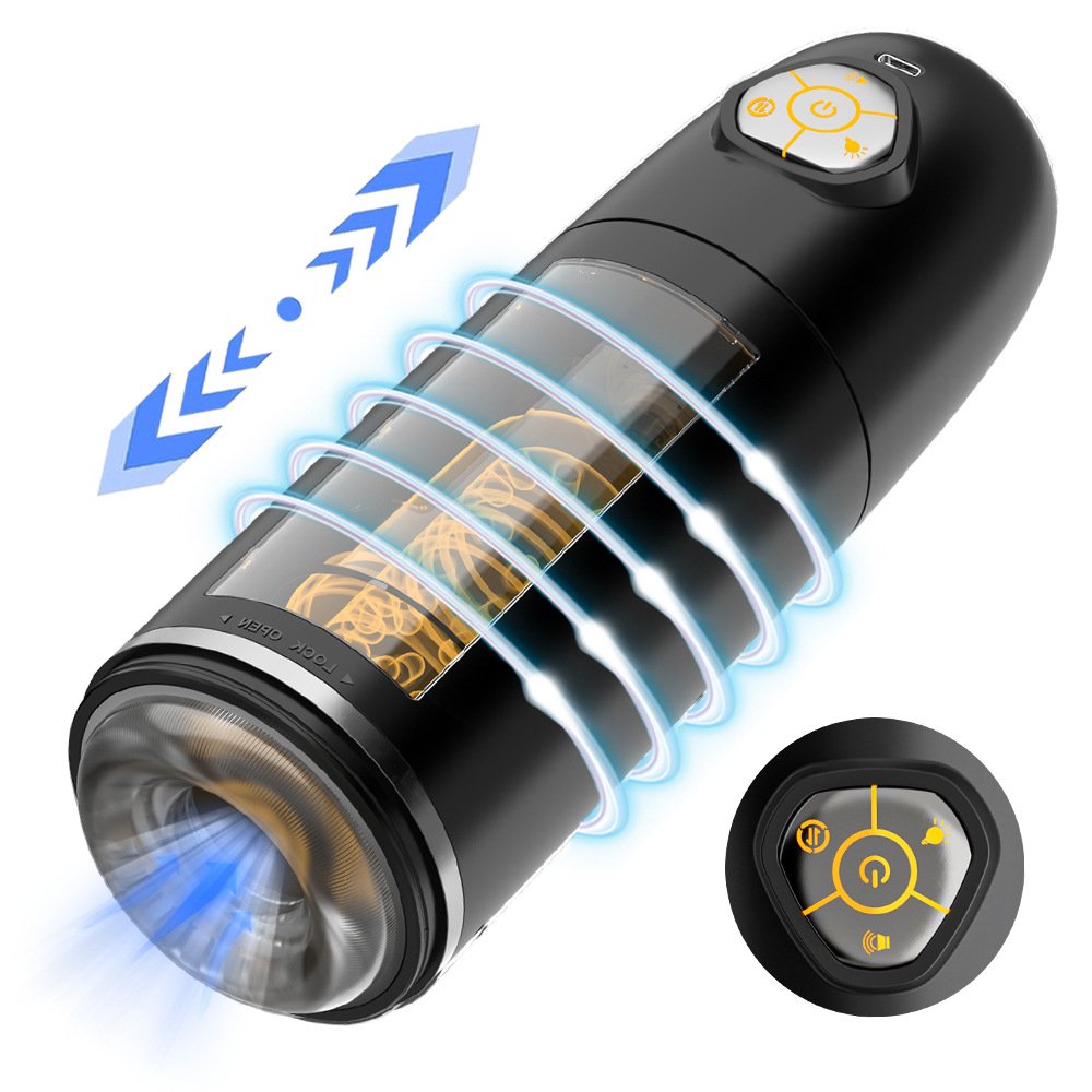 Automatic Rotating Masturbator Cup for Men – Telescopic Stroker with Voice Guidance (4 Languages)