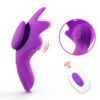 Purple remote control wearable vibrator for women, featuring an ergonomic design for hands-free use and discreet pleasure.