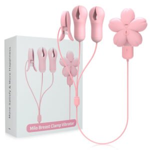 rechargeable nipple clamps vibrator with clitoral stimulator for women