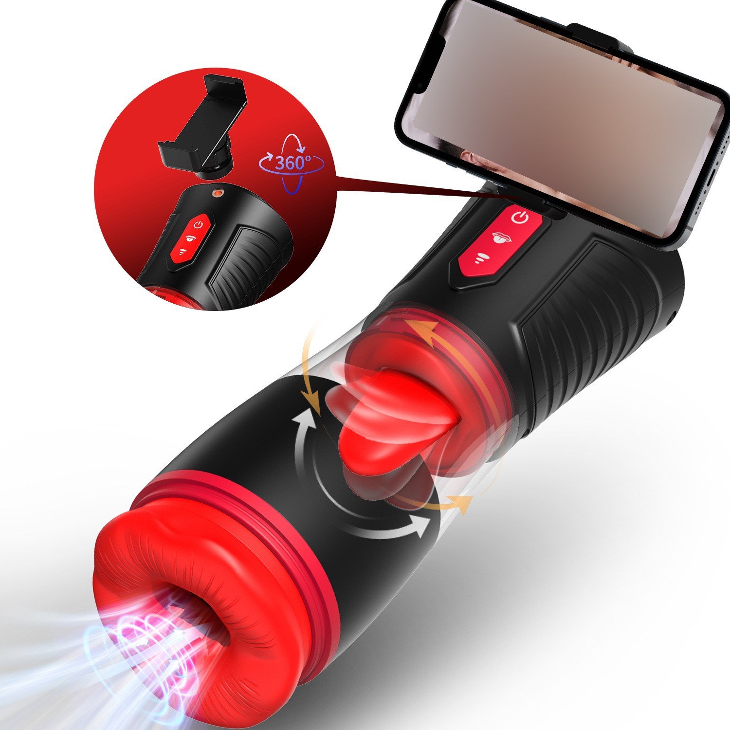 Automatic Male Masturbator with Tongue Licking & Suction Smart Sound Interactive USB Rechargeable Men Sex Toy