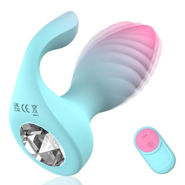 Silicone Gem Anal Plug for Beginners Silicone gem anal plug for men and women with 10 vibration modes, remote control and IPX7 waterproof beginner-friendly design