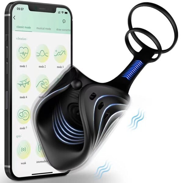 Remote Control Vibrating Cock Ring for Men, Adjustable Fit, 10 Vibration Modes, Dual Function Stimulation