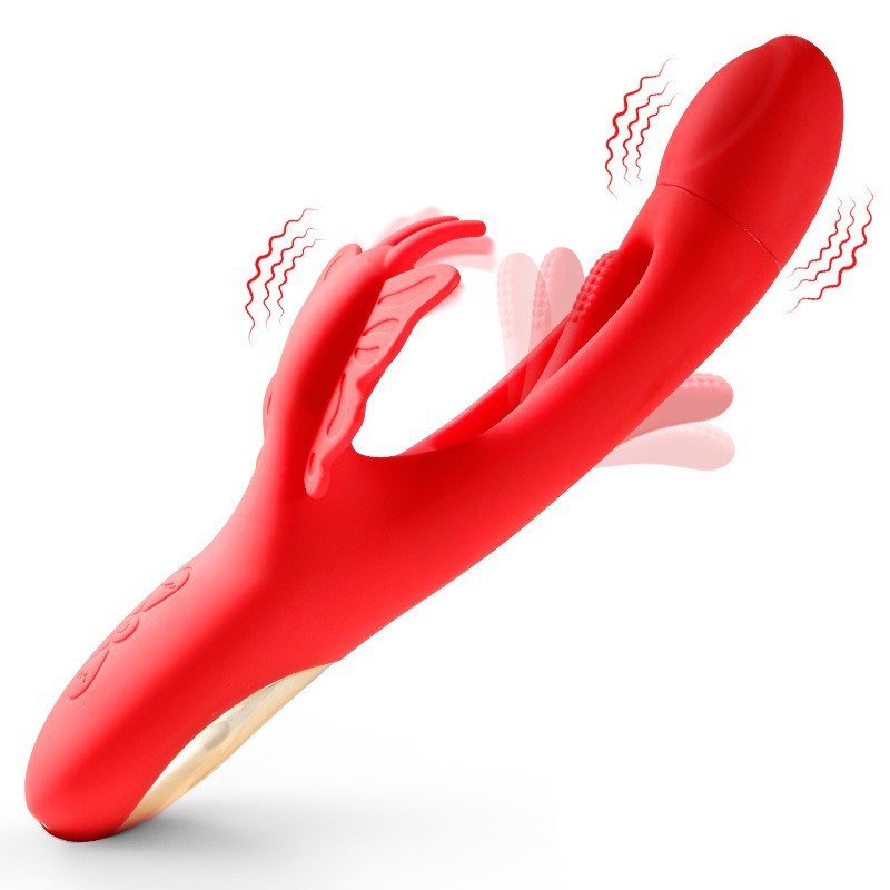 Dual Head Butterfly Vibrator, Clitoral & G Spot Stimulator, Double Stimulation Vibrating Toy for Women
