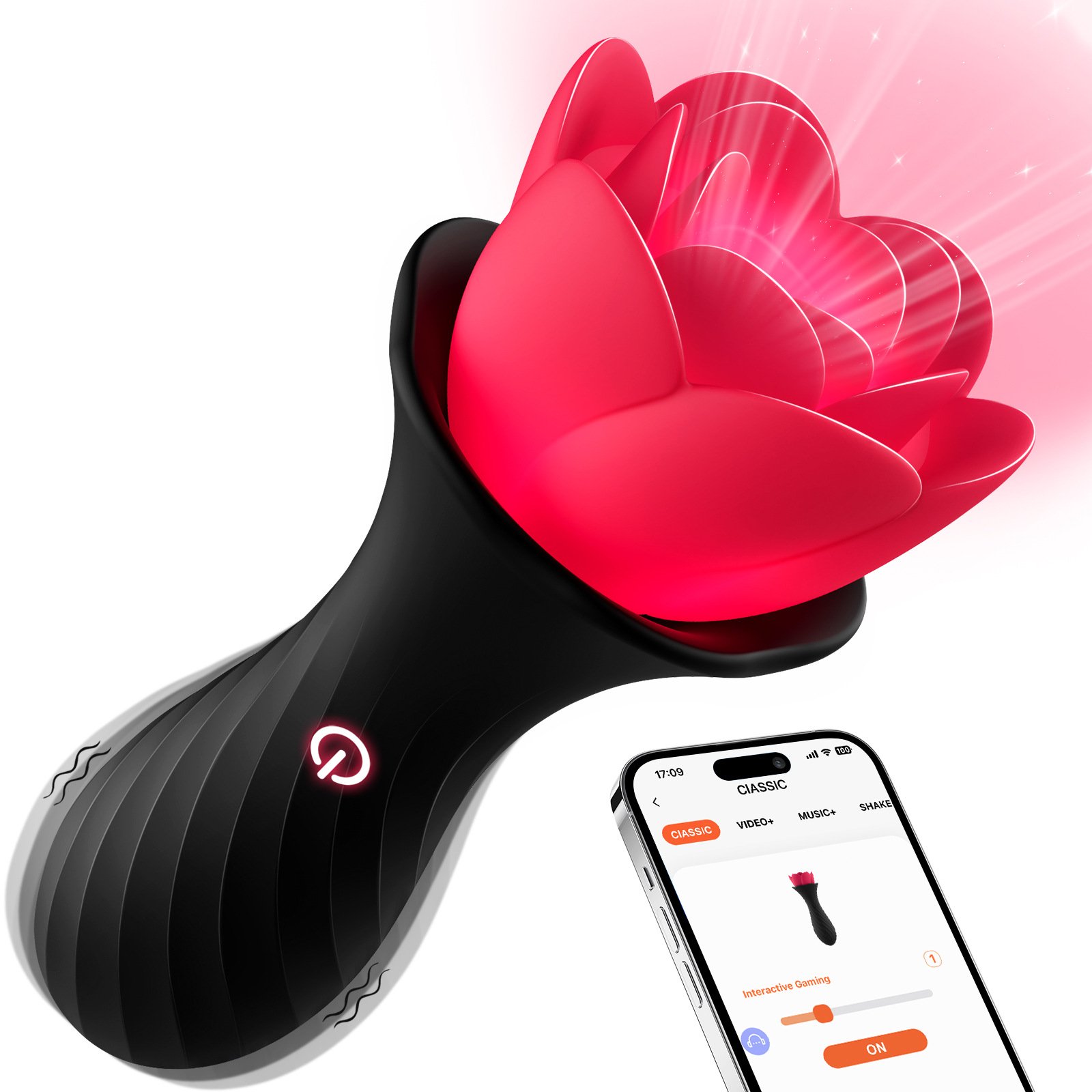Rose G-Spot Vibrator with Remote Control, Wireless Clitoral Stimulator, Waterproof Rechargeable Pleasure Toy for Women