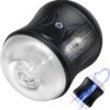 Vibrating male masturbator cup with rechargeable stroker design