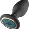 Remote control rotating anal plug with LED light, silicone body, multi-mode vibration and prostate massager design for men