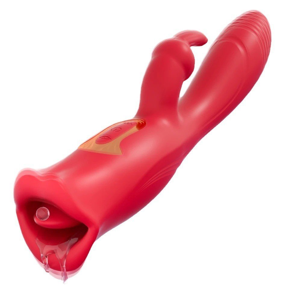 Rabbit Vibrator with Tongue Licking Stimulation – 10 Modes Waterproof USB Rechargeable